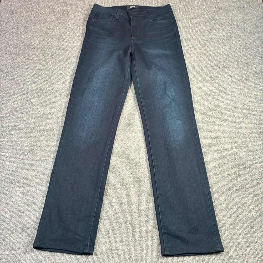 PAIGE Hoxton Straight Jeans Womens 28 Dark Wash High Rise Stretch‎ Denim